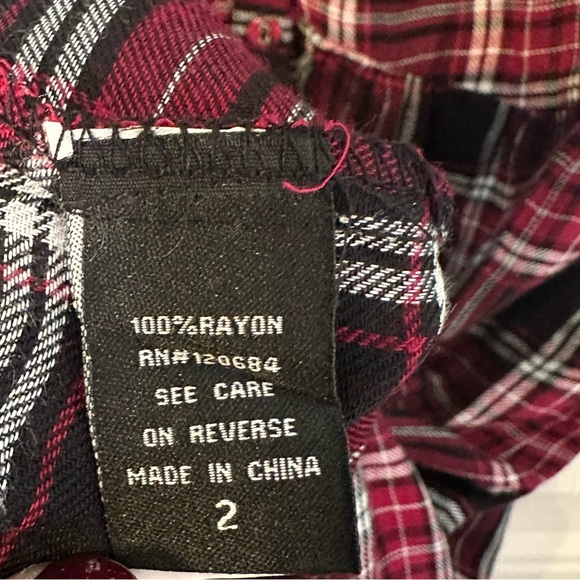 Torrid NWOT Plaid Shirt Dress 2X black
/burgundy - Picture 6 of 6